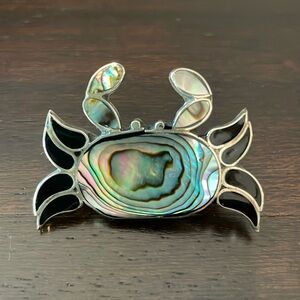 Mexico Alpaca Silver Crab Brooch